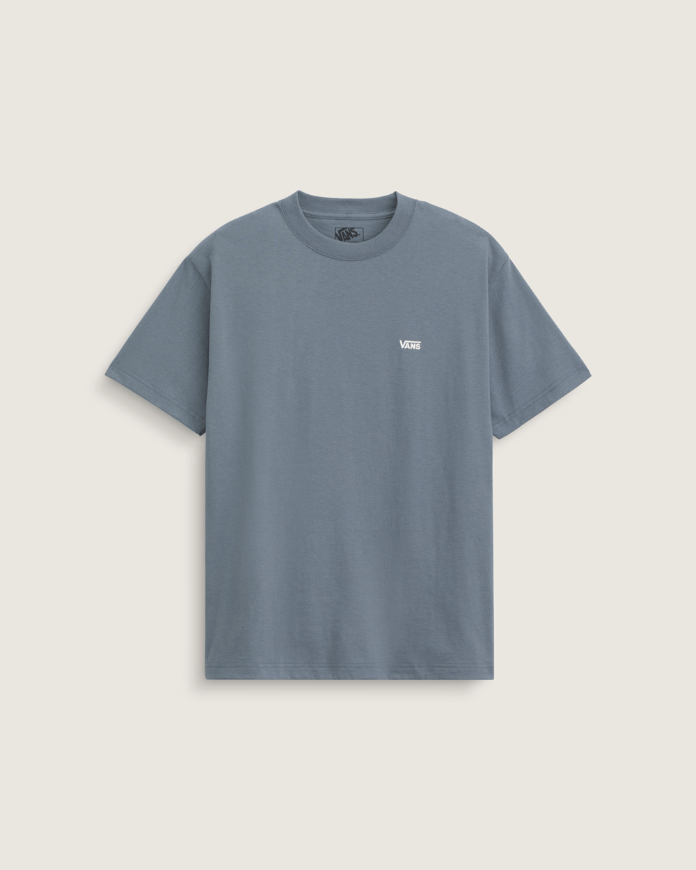 Men Vans Left Chest Logo T-Shirt in Stormy Weather Blue