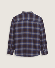 Men Vans Bixby Plaid Flannel Shirt in Dark Port Red / Pewter Heather Grey