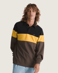 Men Vans Andy Rugby Long Sleeve Shirt in Coal Brown