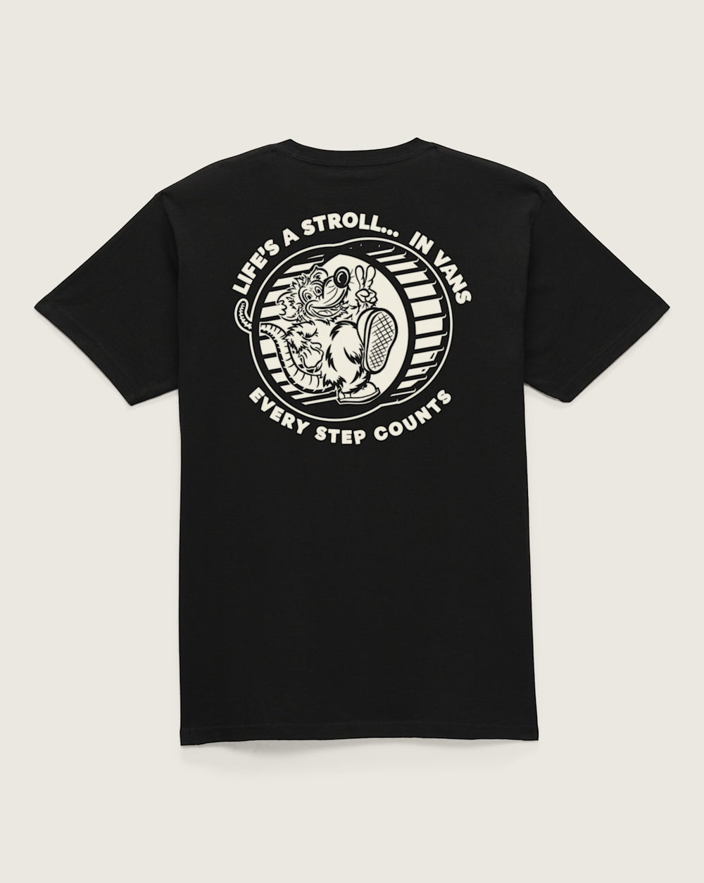 Men Vans Wheelin in the Years T-Shirt in Black