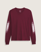 Men Vans Blur Drop Long Sleeve T-Shirt in Burgundy