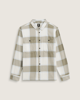 Men Vans Larkspur Flannel Shirt in Turtledove White