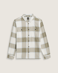 Men Vans Larkspur Flannel Shirt in Turtledove White