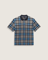 Men Vans Bellmoor Plaid Polo Shirt in Parisian Night Blue / London Fog Grey