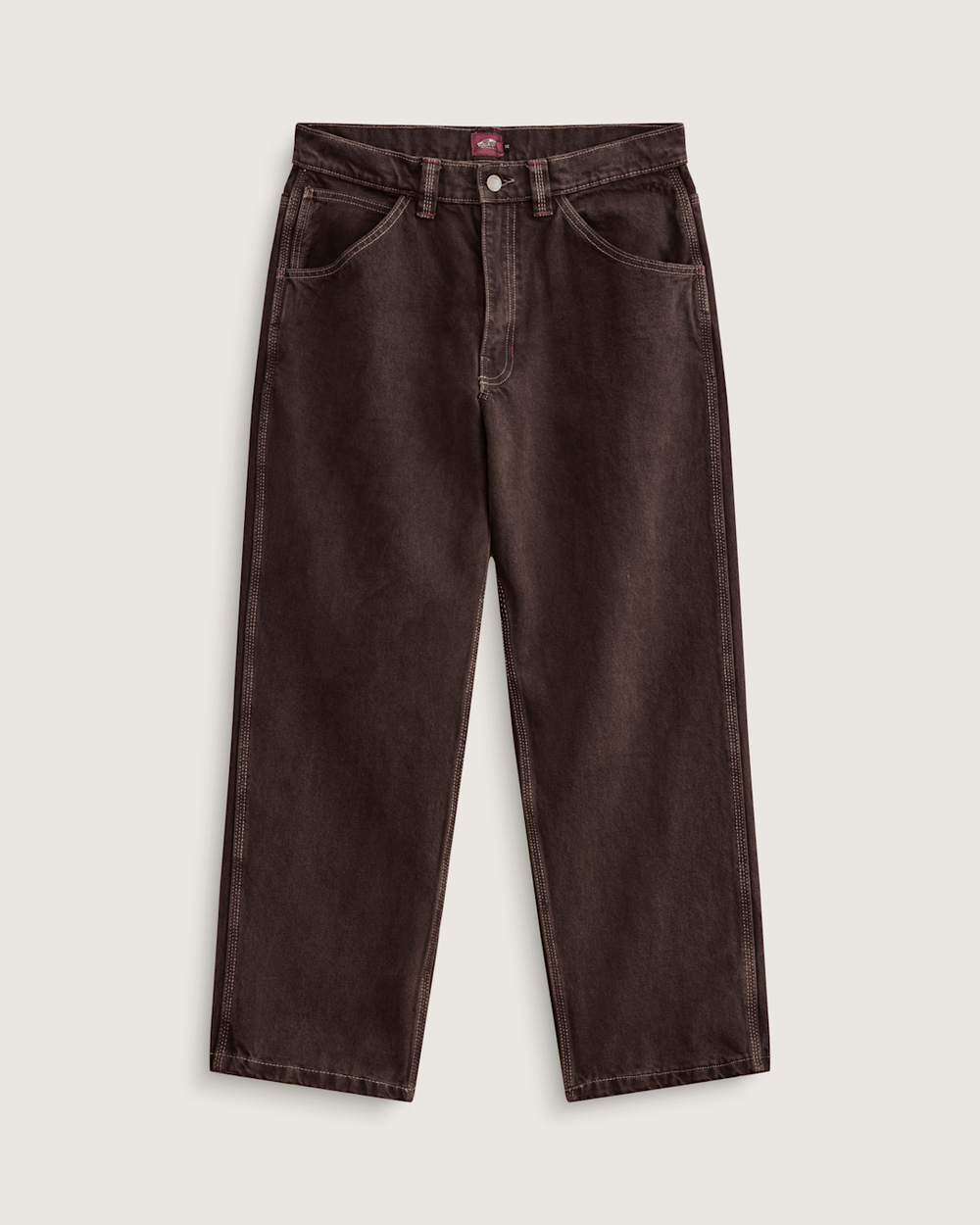 Men Vans Skate Check-5 Loose Denim Pants in After Dark Brown