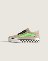 Kids Vans Little Kids Old Skool Shoe in Glow-in-the-Dark Black / Bay Leaf Green