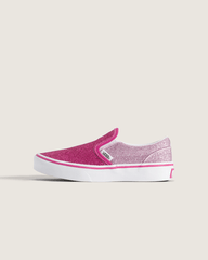 Kids Vans Little Kids Classic Slip-On Shoe in Glitter Raspberry Rose Pink