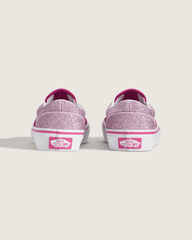 Kids Vans Little Kids Classic Slip-On Shoe in Glitter Raspberry Rose Pink