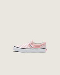 Kids Vans Kids Classic Checkerboard Slip-On Powder Pink/True White Shoes