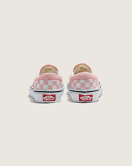 Kids Vans Kids Classic Checkerboard Slip-On Powder Pink/True White Shoes