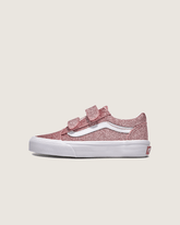 Kids Vans Little Kids Old Skool V Shoe in Glitter Rose Gold Pink