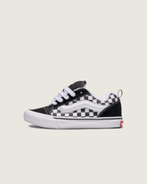 Kids Vans Little Kids Knu Skool Checkerboard Shoe in Checkerboard Black / True White