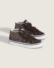 Kids Vans Little Kids' Sk8-Mid V Checkerboard Shoe in Checkerboard Brown