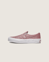 Kids Vans Little Kids Classic Slip-On Shoe in Glitter Rose Gold Pink