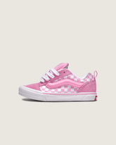 Kids Vans Little Kids Knu Skool Checkerboard Shoe in Checkerboard Prism Pink / True White