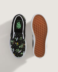 Kids Vans Little Kids Classic Slip-On Shoe in Black / Green