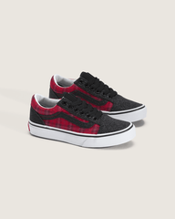 Kids|Sale Vans Little Kids Old Skool Shoe in Glitter Plaid Red / Black