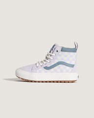 Kids|Sale Vans Little Kids Sk8-Hi Water Resistant Checkerboard Shoe in Lilac Mist Purple
