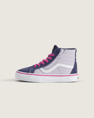Kids|Sale Vans Little Kids Sk8-Hi Side Zip Shoe in Deep Twilight Blue / Lilac Mist
