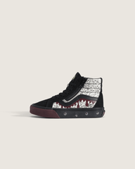 Kids|Sale Vans Little Kids Sk8-Hi Side Zip Halloween Shoe in In the Shadows Black / Port Red