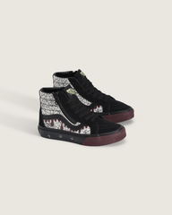 Kids|Sale Vans Little Kids Sk8-Hi Side Zip Halloween Shoe in In the Shadows Black / Port Red