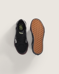 Kids|Sale Vans Little Kids Sk8-Hi Side Zip Halloween Shoe in In the Shadows Black / Port Red