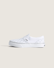 Kids|Sale Vans Little Kids Classic Slip-On Checkerboard Shoe in Checkerboard Silver Grey