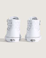 Kids|Sale Vans Little Kids SK8-Hi Side Zip Checkerboard Shoe in Checkerboard Silver Grey