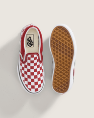 Kids|Sale Vans Little Kids Classic Slip-On Checkerboard Shoe in Checkerboard Chili Pepper Red