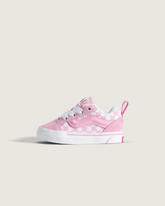 Kids Vans Toddler Knu Skool Checkerboard Shoe in Checkerboard Prism Pink / True White