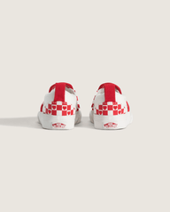 Kids Vans Toddler Classic Slip-On V Checkerboard Shoe in Checkerboard Racing Red / True White