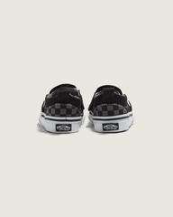 Kids Vans Toddler Classic Slip-On V Checkerboard Shoe in Checkerboard Black / Pewter Grey