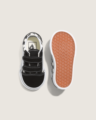 Kids Vans Toddler Old Skool V Checkerboard Shoe in Checkerboard Black / White