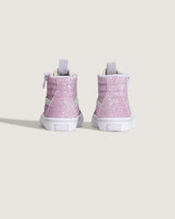 Kids Vans Toddler Sk8-Hi Side Zip Shoe in Glitter Lilac Mist Purple