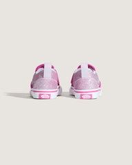 Kids Vans Toddler Classic Slip-On V Shoe in Glitter Raspberry Rose Pink