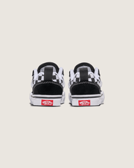 Kids Vans Toddler Knu Skool Checkerboard Shoe in Checkerboard Black / True White