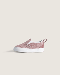 Kids Vans Toddler Classic Slip-On V Shoe in Glitter Rose Gold Pink