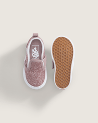 Kids Vans Toddler Classic Slip-On V Shoe in Glitter Rose Gold Pink