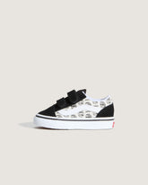 Kids Vans Toddler Old Skool V Shoe in Black / White