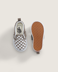 Kids Vans Toddler Slip-On V Checkerboard Shoe in Checkerboard Walnut Brown