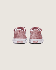 Kids Vans Toddler Old Skool V Shoe in Glitter Rose Gold Pink