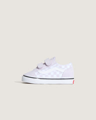 Kids Vans Toddler Old Skool V Checkerboard Shoe in Checkerboard Lilac Mist Purple