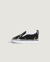 Kids Vans Toddler Classic Slip-On V Shoe in Black / Green