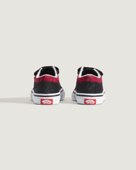 Kids|Sale Vans Toddler Old Skool V Shoe in Glitter Plaid Red / Black