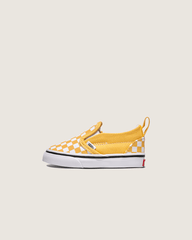Kids|Sale Vans Toddler Classic Slip-On V Checkerboard Shoe in Banana Cream Yellow / White