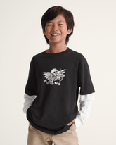 Kids Vans Kids Love Struck Thermal Twofer in Black