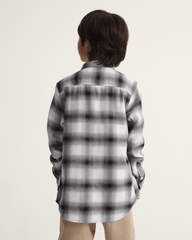 Kids Vans Kids Lawson Plaid Flannel Shirt in Marshmallow White / Black