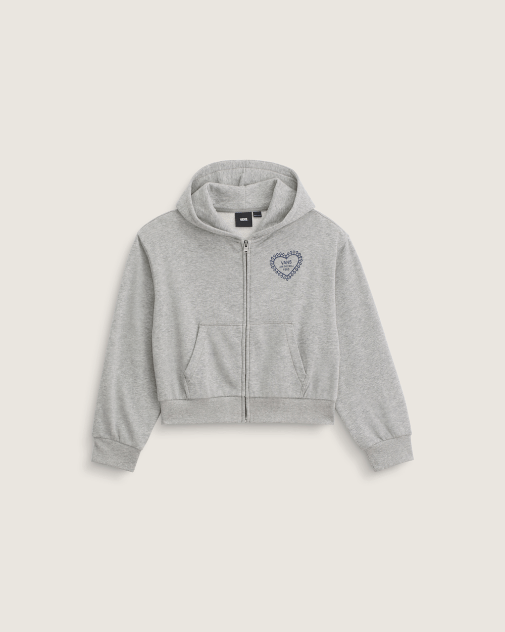 Kids Vans Kids Lacey Daze Retro Zip Hoodie in Cement Heather Grey