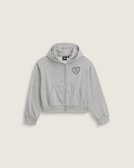 Kids Vans Kids Lacey Daze Retro Zip Hoodie in Cement Heather Grey