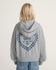 Kids Vans Kids Lacey Daze Retro Zip Hoodie in Cement Heather Grey